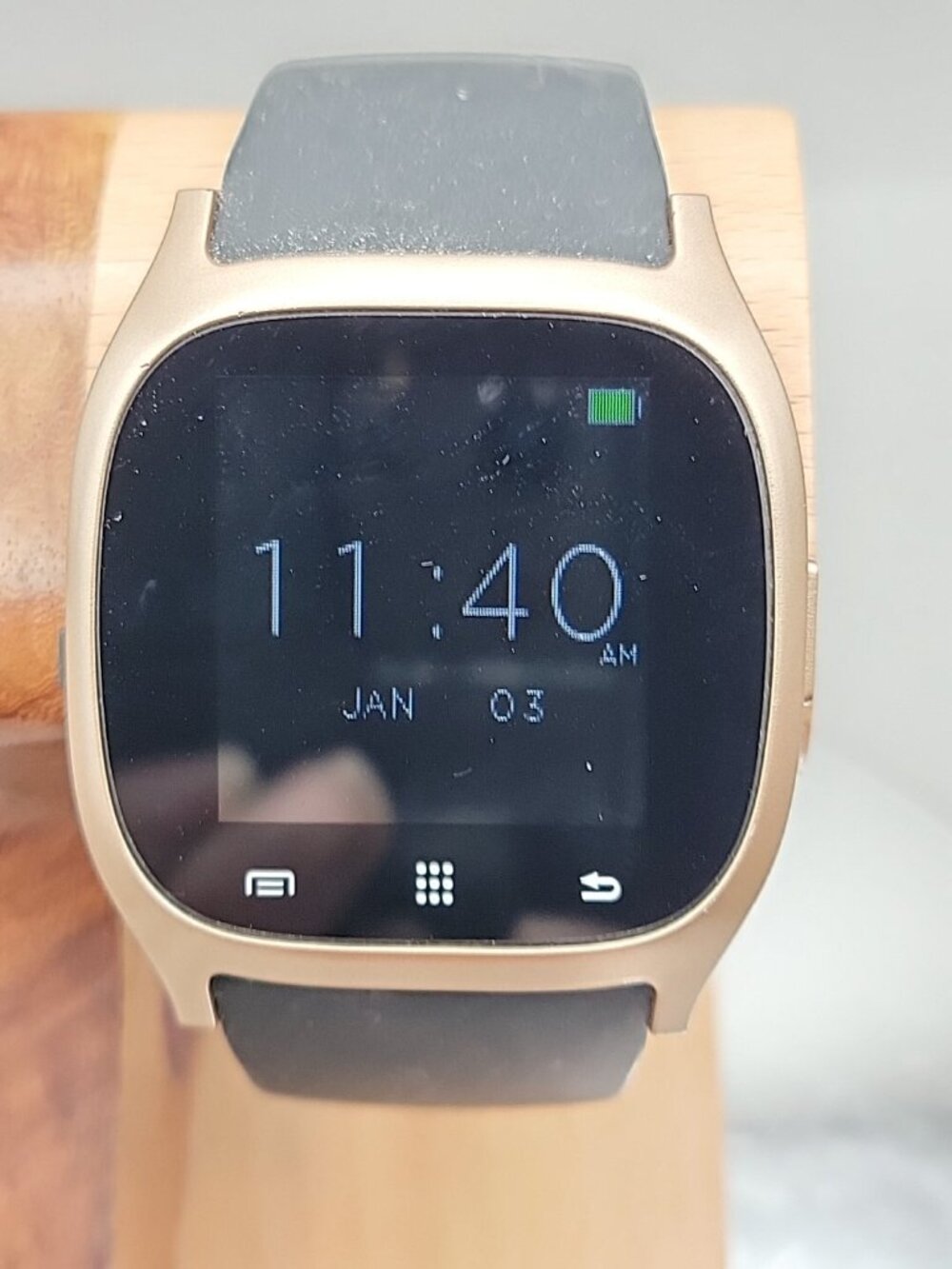 iTOUCH Classic Smartwatch Gold Case Black Silicone Band Model 3360 Tested Works - Picture 2 of 16